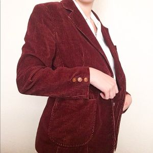 Vintage Red Corduroy Blazer